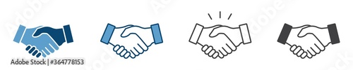 Fotografia Business agreement handshake icon in different style vector illustration, friend