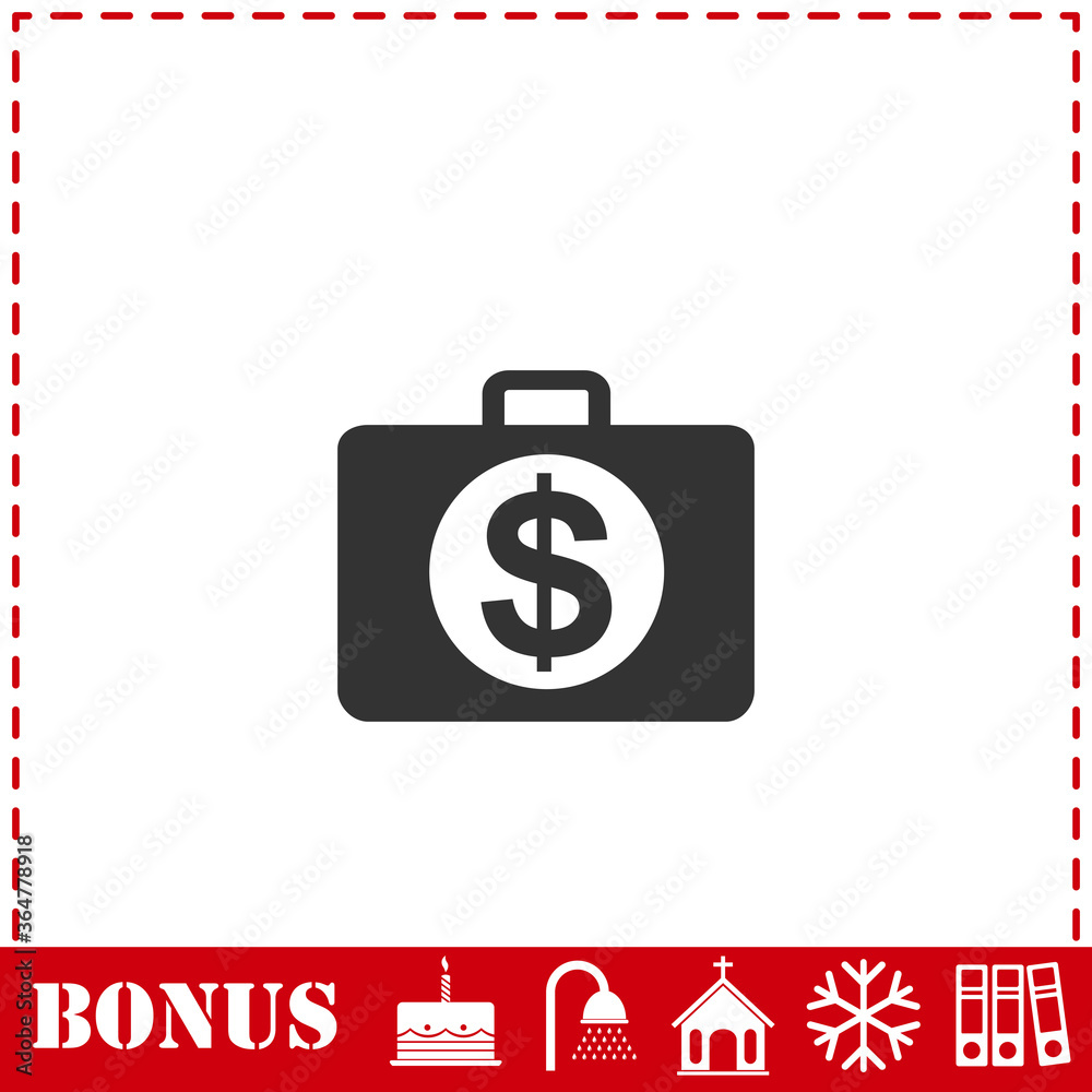 Suitcase icon flat Suitcase icon flat