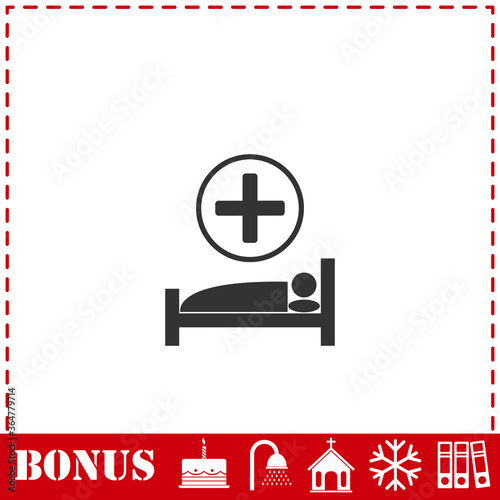 Hospital icon flat