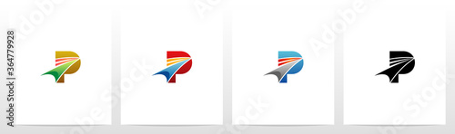 Swoosh Arrow On Letter Logo Design P