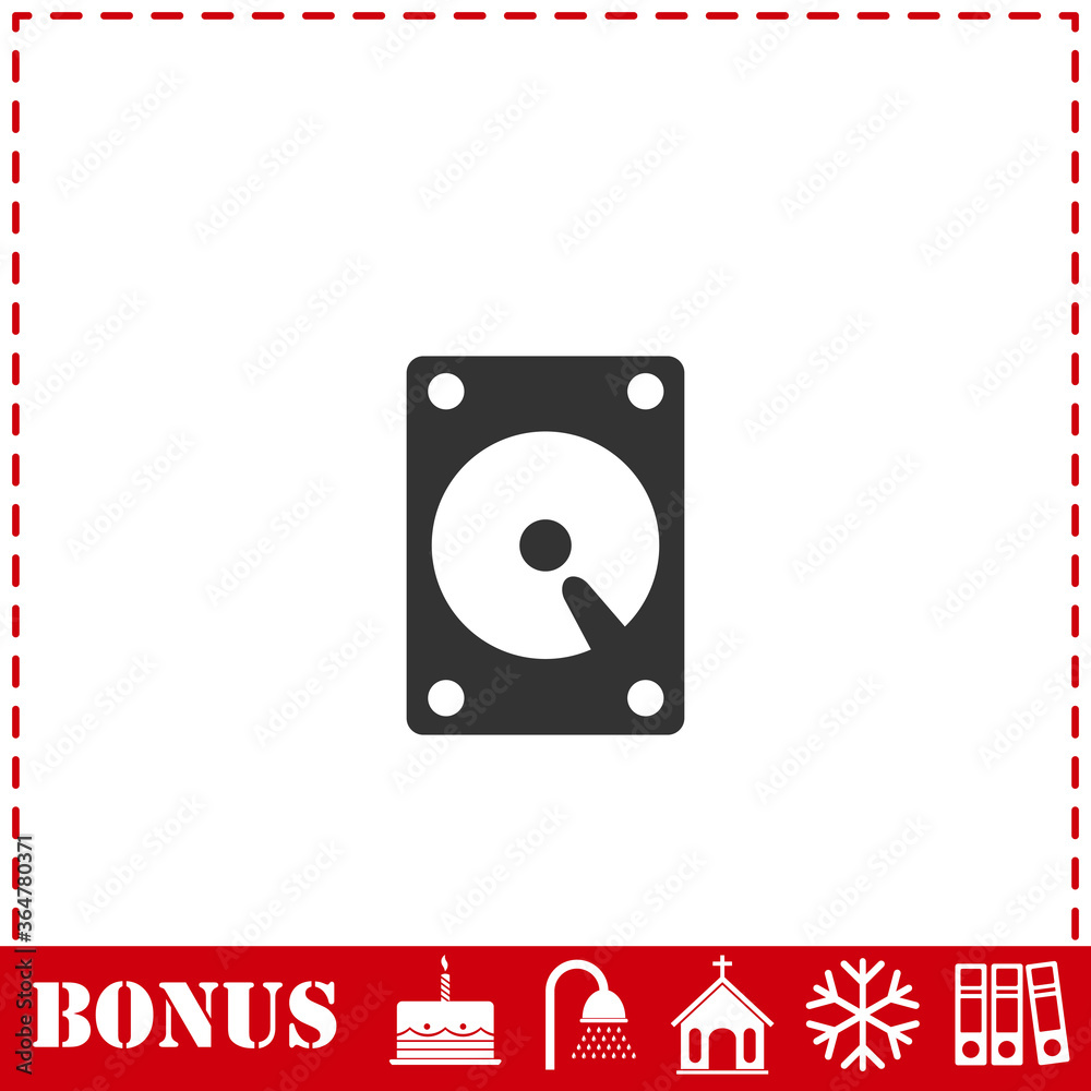 Hard drive icon flat Hard drive icon flat