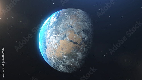 Planet earth from space Beautiful world skyline.