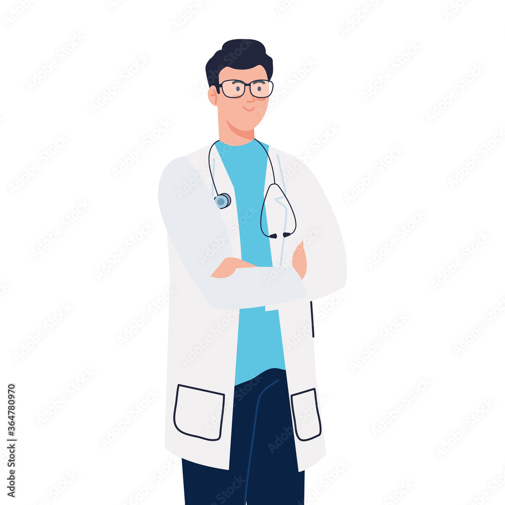 doctor man with stethoscope design, Workers occupation and jobs theme Vector illustration doctor man with stethoscope design, Workers occupation and jobs theme Vector illustration