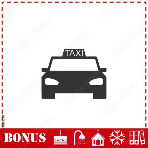 Taxi car icon flat