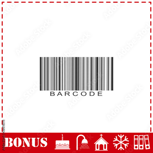 Bar code icon flat