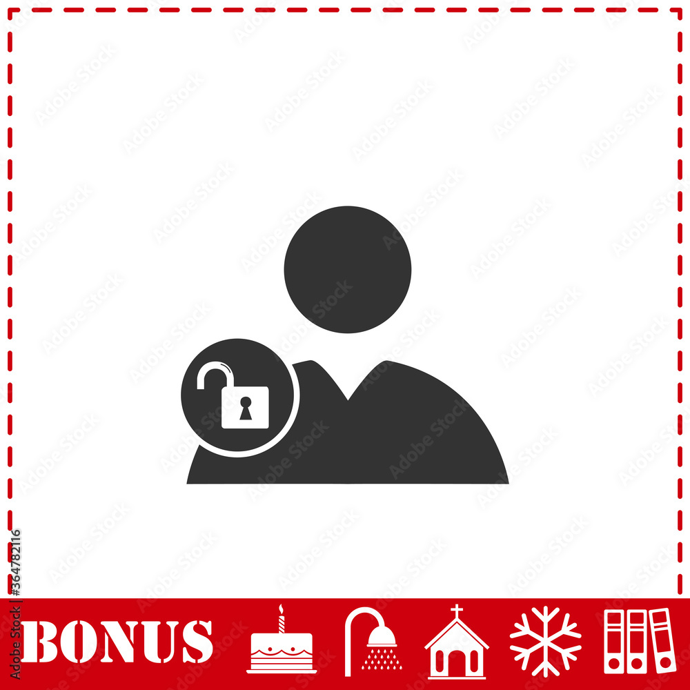 Person lock icon flat Person lock icon flat
