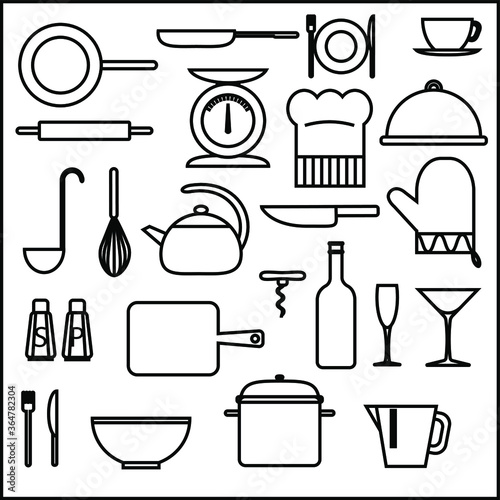 kitchen icons cooking symbol design