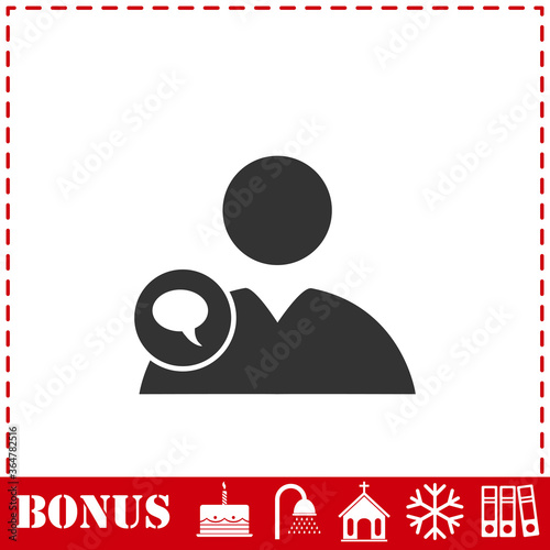 Speaking people icon flat