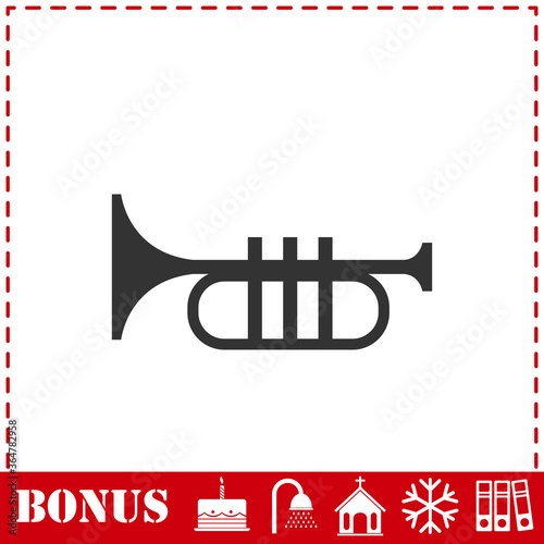 Trumpet icon flat