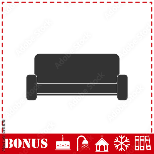 Sofa icon flat