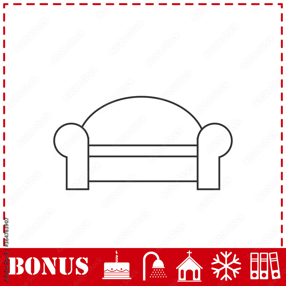 Sofa icon flat