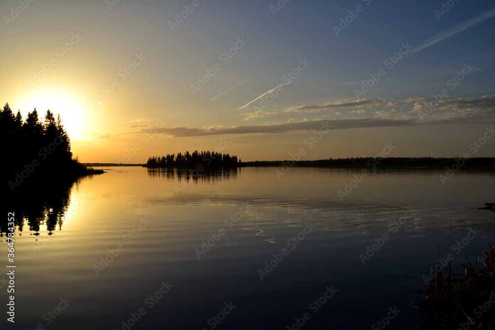 Sunset on Astotin Lake