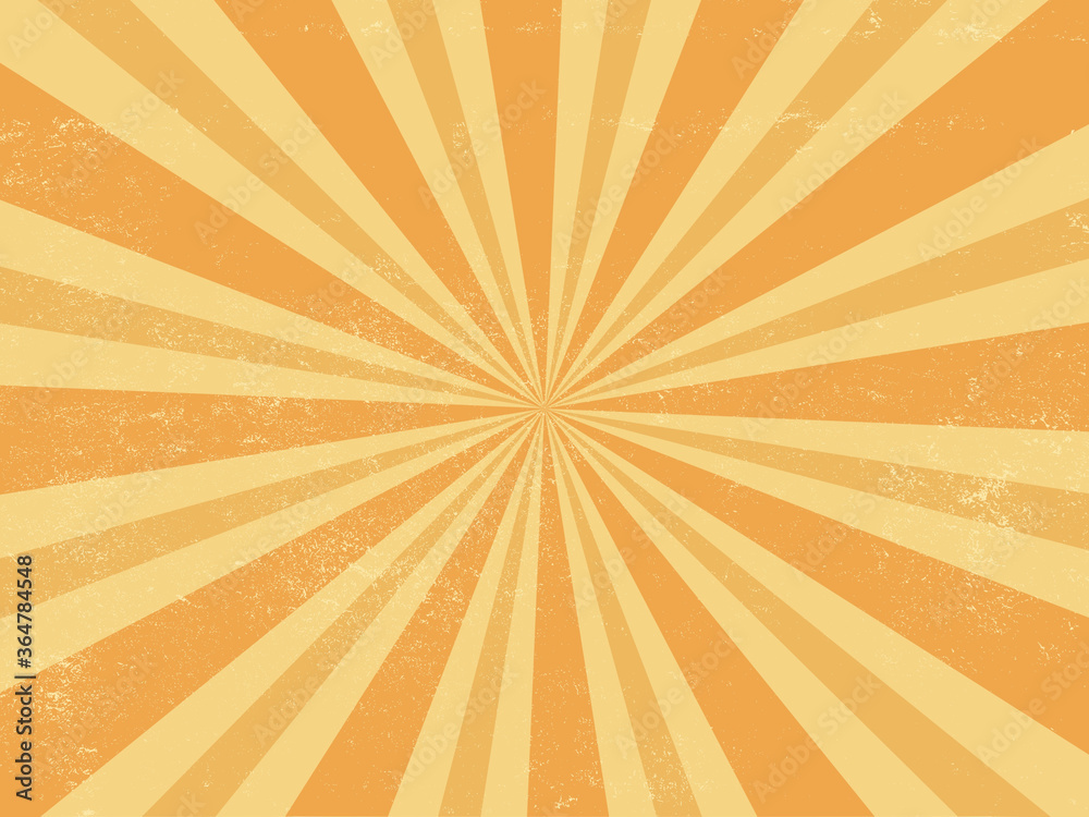 Fototapeta premium Yellow comic sunburst grunge retro background