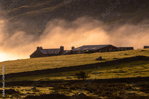 old farm in the morning