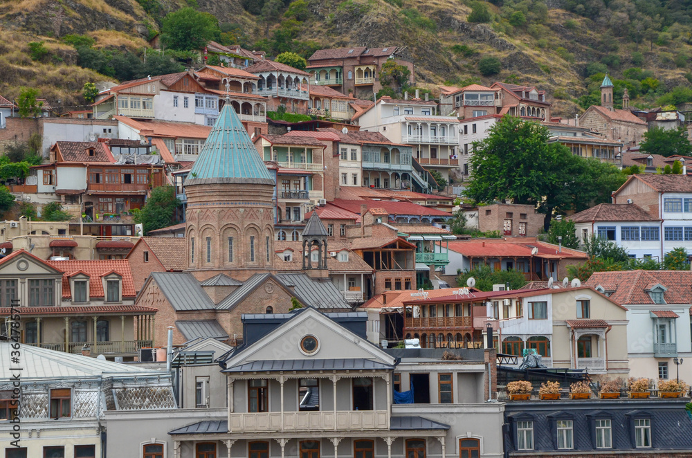 Historical Tbilisi. Travel to Georgia. capital of Georgia. Old town. View of Tbilisi. Summer 2020, July