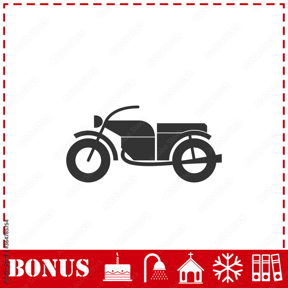 Motorcycle icon flat