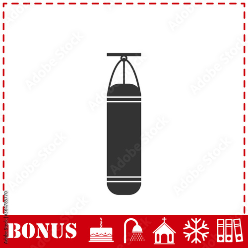 Punching bag icon flat