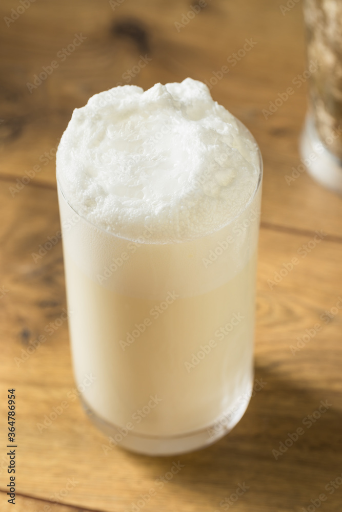 Homemade Frothy Ramos Gin Fizz Cocktail Homemade Frothy Ramos Gin Fizz Cocktail