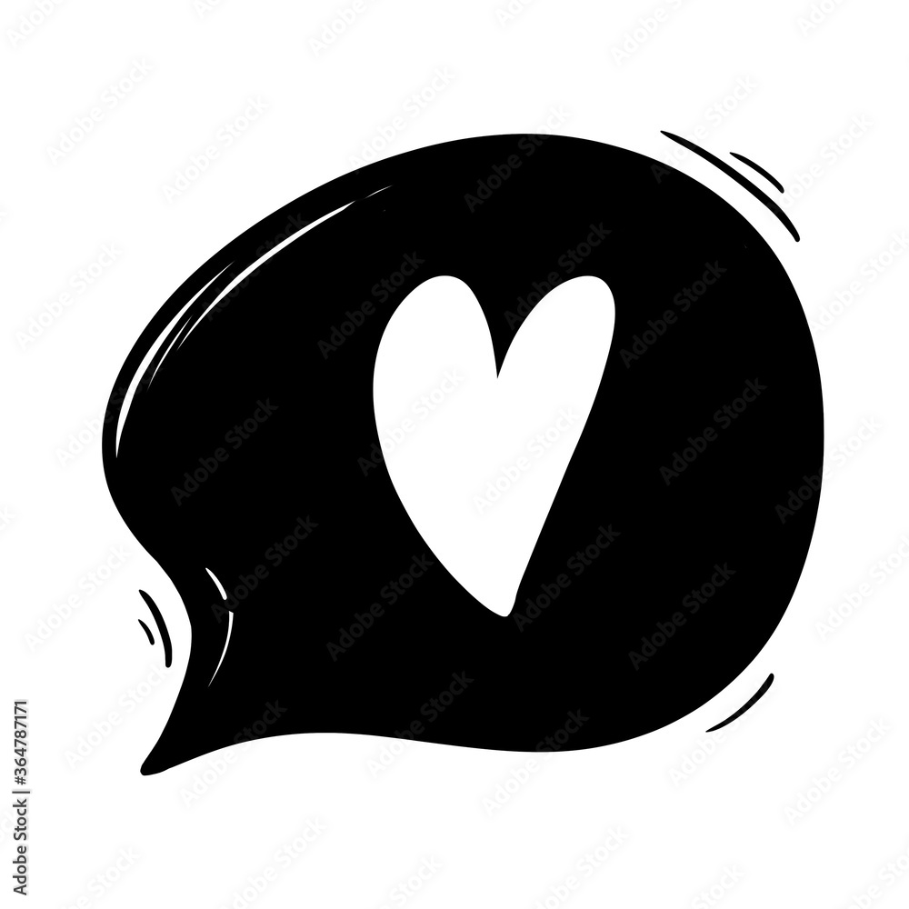 Text cute kawaii cloud with white heart isolated. Doodle contour digital art. Print for highlights social media post, sticker, tattoo, fabric, clothes, stationery, menu, cafe Text cute kawaii cloud with white heart isolated. Doodle contour digital art. Print for highlights social media post, sticker, tattoo, fabric, clothes, stationery, menu, cafe