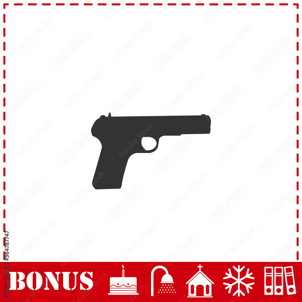 Gun icon flat Gun icon flat