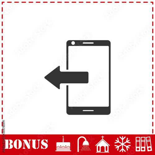 Outcoming calls icon flat