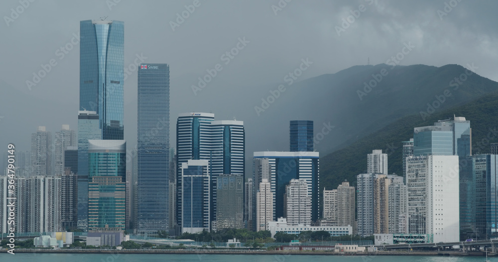 Heavy rain over the city in Hong Kong Heavy rain over the city in Hong Kong