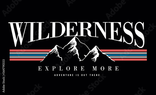 Mountain illustration, outdoor adventure . Vector graphic for t shirt and other uses.