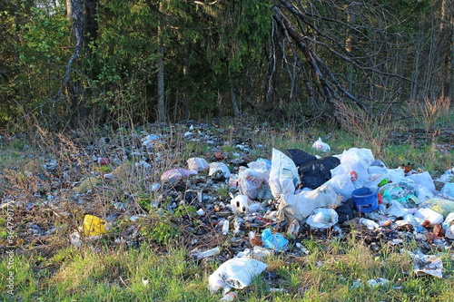 Illegal landfill harmful to the environment and nature