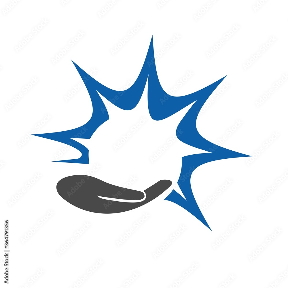 Hands icons with stars. Vector abstract logo Hands icons with stars. Vector abstract logo