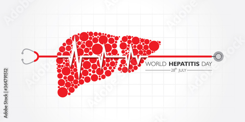 Vector Illustration,poster or banner of World Hepatitis Day observed on 28 July