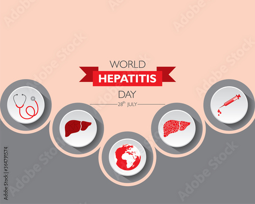 Vector Illustration,poster or banner of World Hepatitis Day observed on 28 July