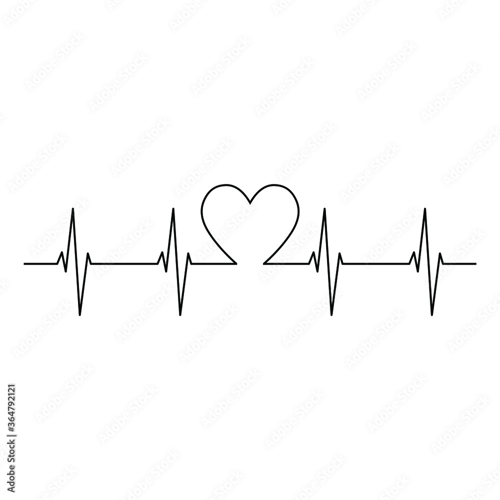 Heartbeat vector, Cardiogram, Heart pulse illustration Heartbeat vector, Cardiogram, Heart pulse illustration