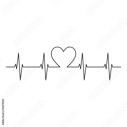 Heartbeat vector, Cardiogram, Heart pulse illustration