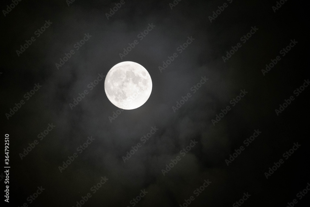 full moon in a black sky