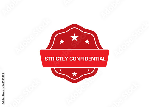 Strictly confidential label sticker, Strictly confidential Badge Sign
