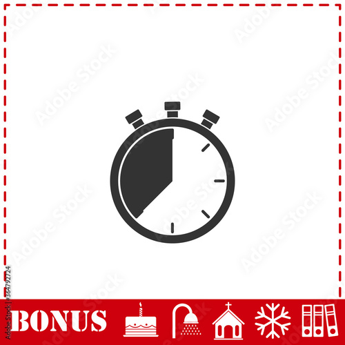 Stopwatch icon flat
