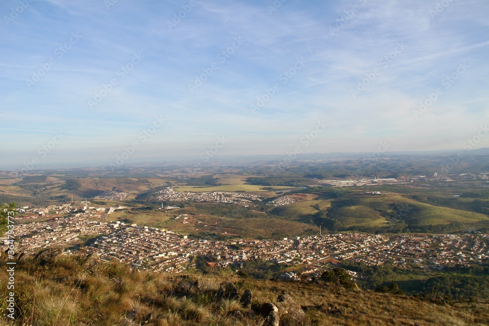 Aerial view of the cities of Congonhas and Ouro Preto, Brazil
