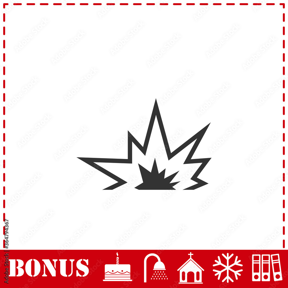 Explosion icon flat Explosion icon flat