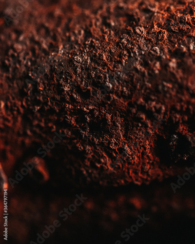 Rust. Fragment of a rusty metal surface. Macro photo. Grunge texture. Red rusty stains on iron. Rock texture. Rust texture. Abstract grunge background