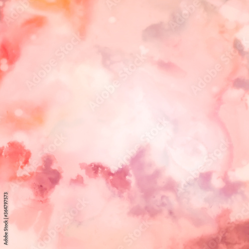 Gentle Ink Clouds Tile. Floral Ink Style. Pink, © Ольга Балан