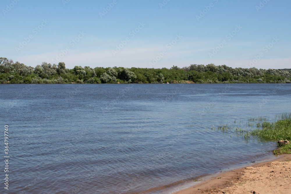 banks of the Oka River in summer
