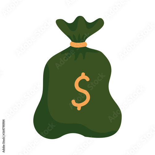 bag of money financial banking commerce and market theme Vector illustration