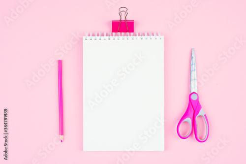 pink stationery on a pink background photo