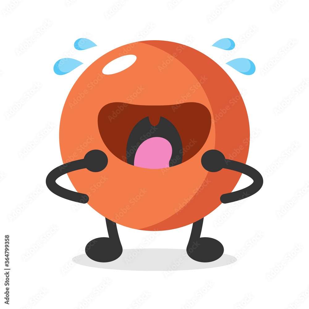 orange mascot character and laugh orange mascot character and laugh