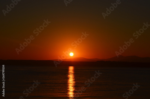 Canakkale sunrise, morning hours, red colors, sunrise, orange, red, yellow colors 