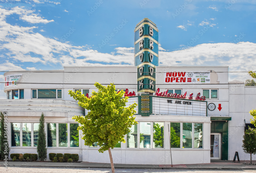 7_14_2020 Tulsa USA Old streamline art deco theatre converted to