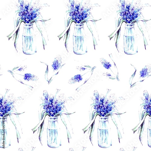 seamless pattern with muskari flowers