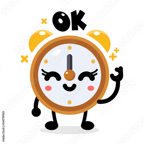 mascot character clock and OK