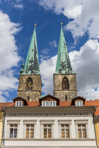 Towers of the St. Nikolai church in Quedlinburg, Germany