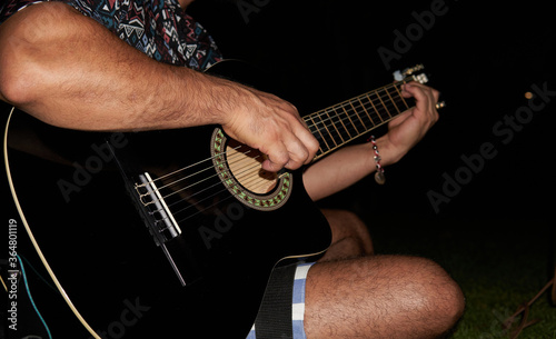 Musician playing an instrument